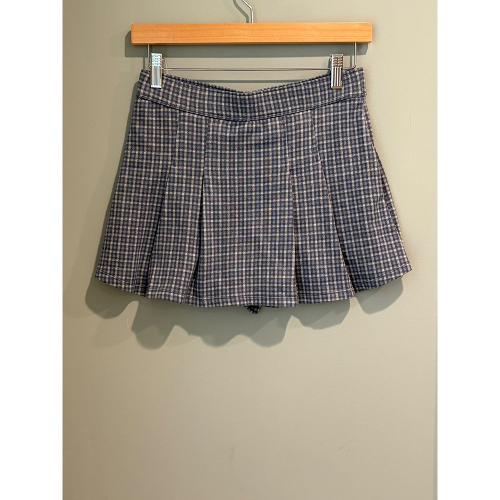 Abercrombie Kids Blue Plaid Pleated Skort Shorts Size 15/16 Preppy School Style